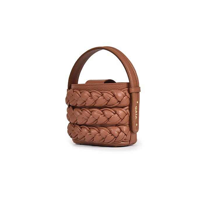 Braided Bucket Micro - Caramel