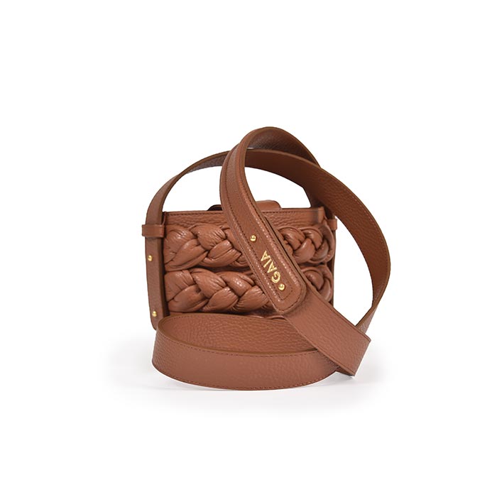Braided Bucket Micro - Caramel