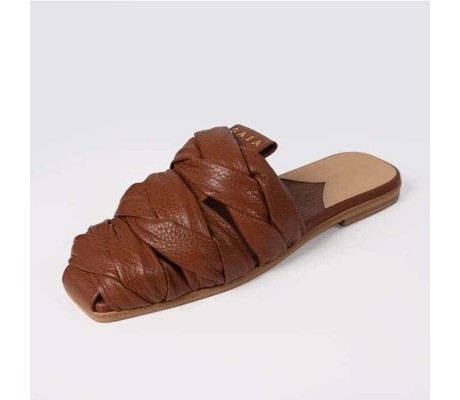 Shoes Braided Mules - Brown Woody