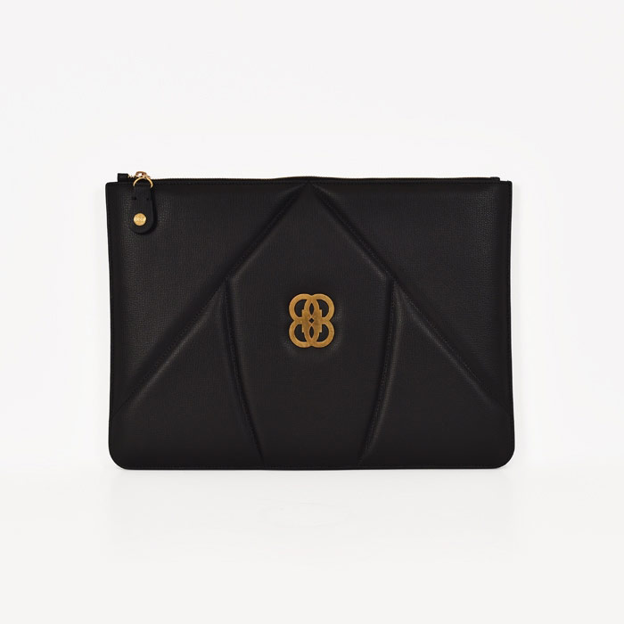 The 8 Collection Envelope Clutch - Black & Gold