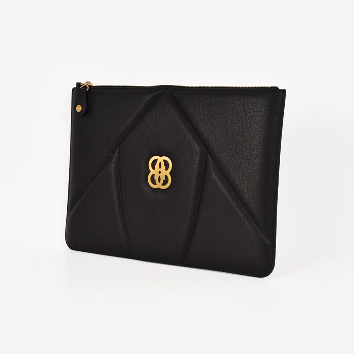 The 8 Collection Envelope Clutch - Black & Gold