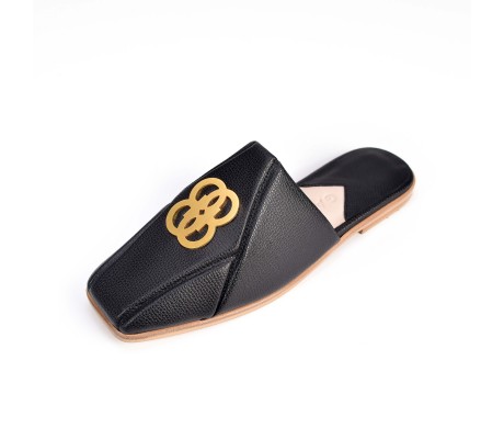 The 8 Collection Mules - Black and Gold