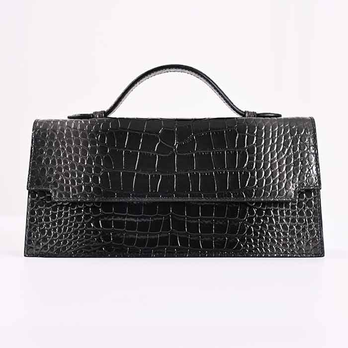 The Venetian Rectangle - Glossy Black with Silver Finish