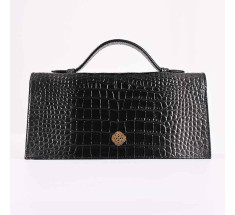 The Venetian Rectangle - Glossy Black with Silver Finish