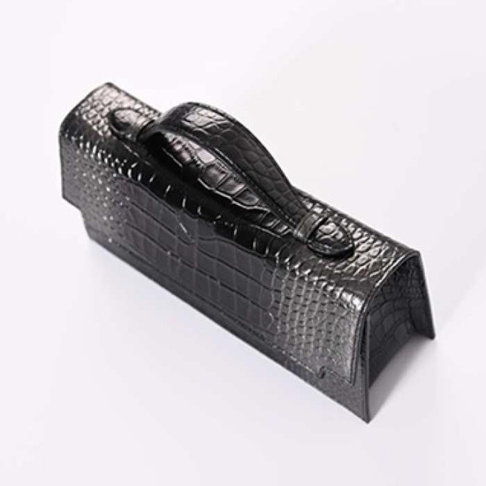 The Venetian Rectangle - Glossy Black with Silver Finish