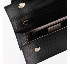 The Venetian Rectangle - Glossy Black with Silver Finish