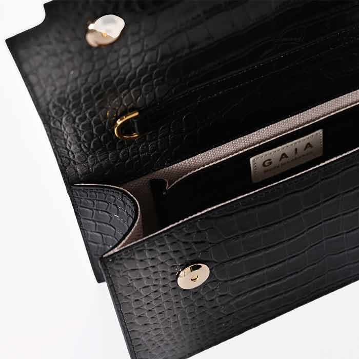 The Venetian Rectangle - Glossy Black with Silver Finish