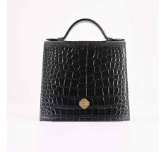 The Venetian Square - Glossy Black with Silver Finish
