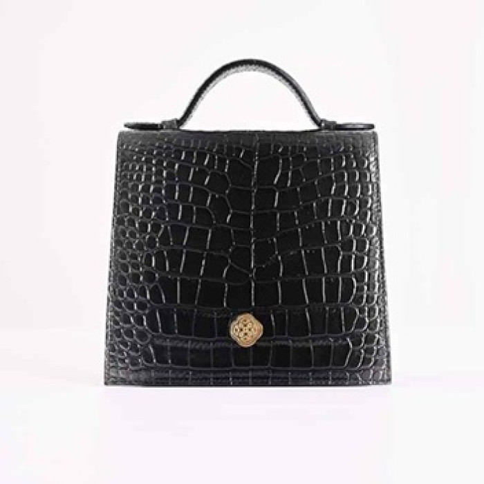 The Venetian Square - Glossy Black with Silver Finish