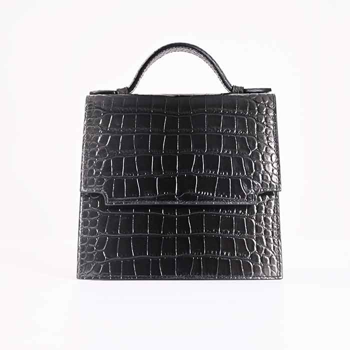 The Venetian Square - Glossy Black with Silver Finish