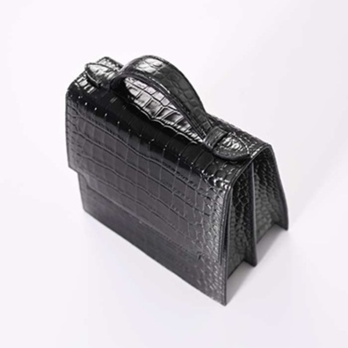 The Venetian Square - Glossy Black with Silver Finish