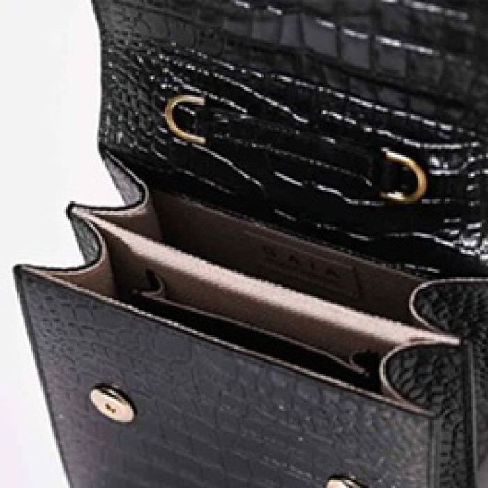 The Venetian Square - Glossy Black with Silver Finish